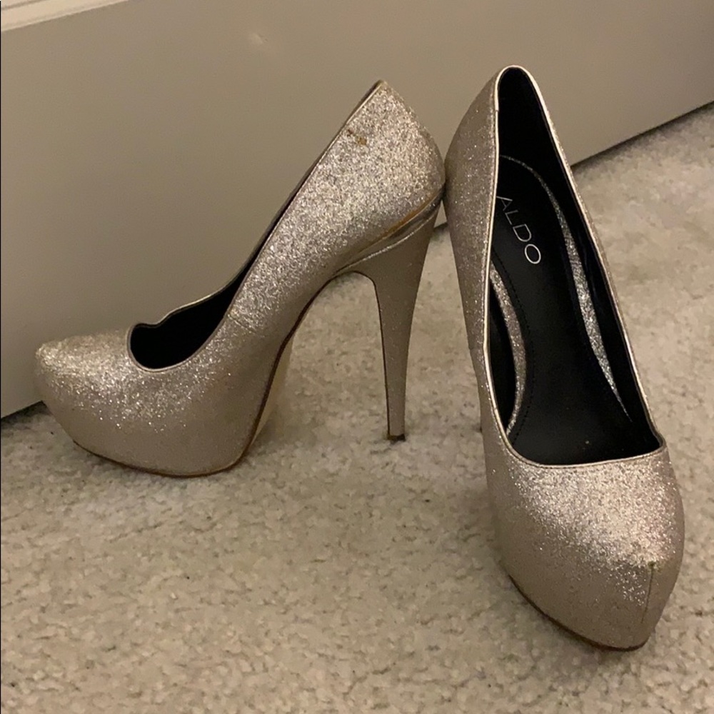 Slightly worn sparkly Aldo heels
